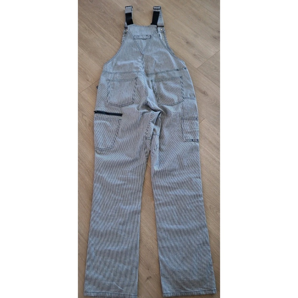 Dovetail Workwear Freshley Overalls Size 12 Indigo Stripe Conductor Utility Boho - Picture 2 of 6